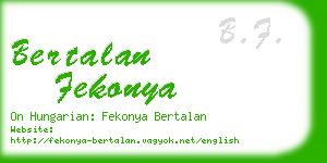 bertalan fekonya business card